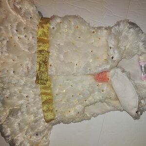 Little Lass Fuzzy Gold Sequin Sleeveless Vest Jacket 24MO